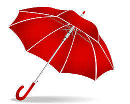 矢量图手绘红色雨伞