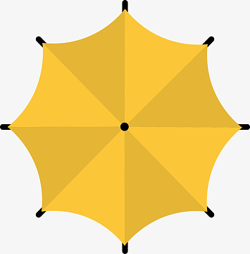 雨伞卡通黄色素材_雨伞卡通黄色图片元素-觅元素