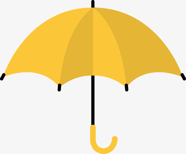 卡通黄色雨伞矢量图