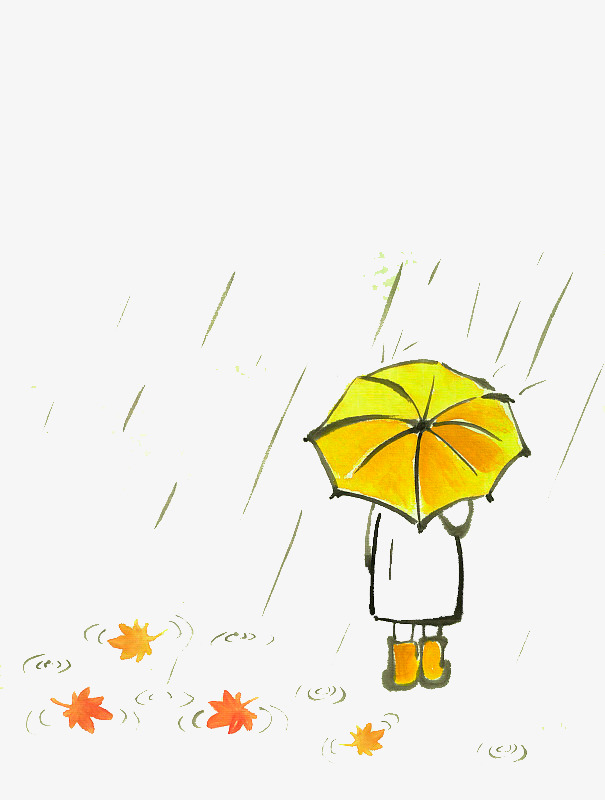 下雨天撑伞 动漫图片