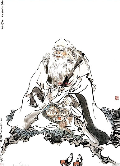 中国风道家老子画像