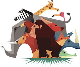 一群小动物PNG下载