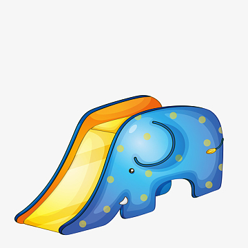 滑滑梯的儿童人物aipng矢量手绘彩虹滑梯png矢量卡通大型积木滑梯png