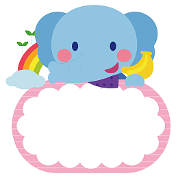 蓝色大象矢量手绘