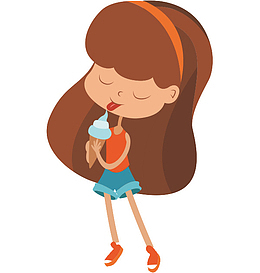 吃冰淇淋的女孩