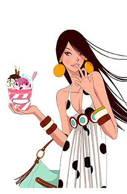 吃冰淇淋的女孩