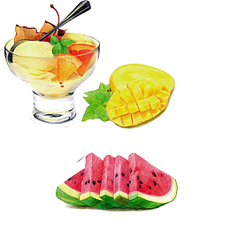 水果美食手绘画素材图片