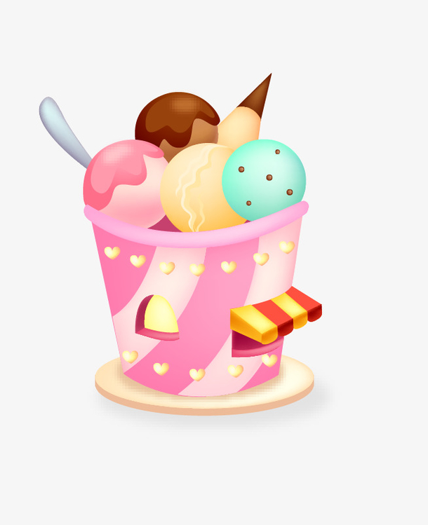 卡通冰淇淋矢量素材