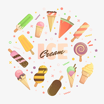 冰淇淋装饰画素材库矢量