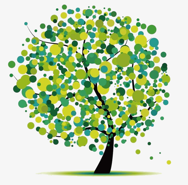 抽象圆点大树