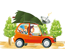 卡通手绘旅行插画免抠