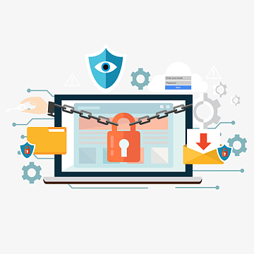 卡通互联网安全矢量图