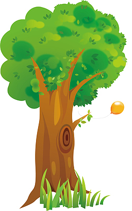 挂在大树上的气球