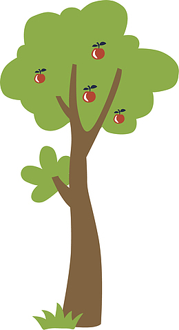 卡通苹果树矢量图下载