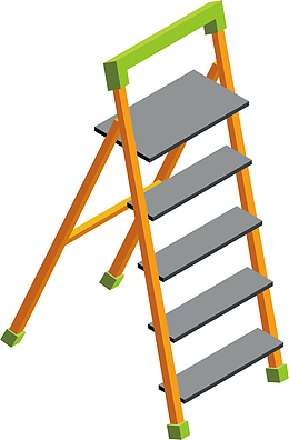 卡通梯子矢量图