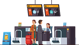 正在过安检的人矢量图