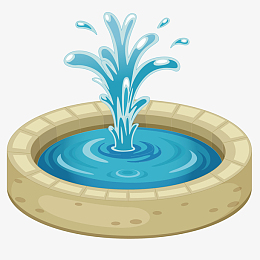 矢量喷泉免抠图免费下载