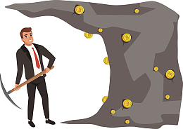 矢量男子挖金矿下载