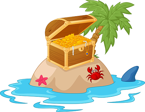 矢量海盗宝藏手绘png