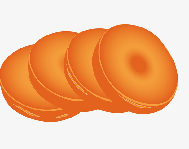 切断的胡萝卜矢量图