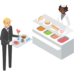 吃自助餐的男子下载