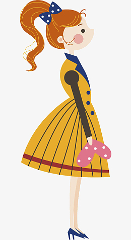 卡通漂亮女孩免抠图