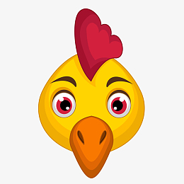 矢量手绘卡通小鸡头