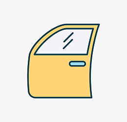 黄色卡通车门装饰