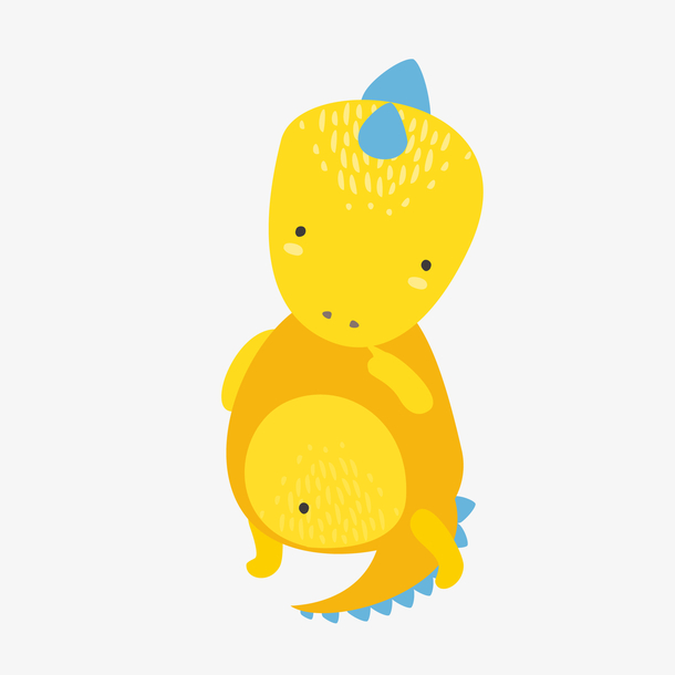 黄色的恐龙免抠素材