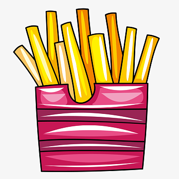 手绘薯条png矢量手绘食物标签png手绘各色各样美食炸薯条饮料素材ai