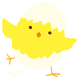 手绘卡通创意小鸡出壳