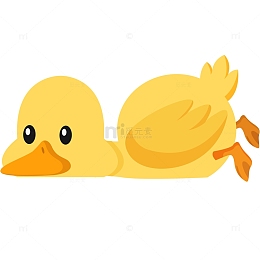 可爱的小黄鸭矢量插画