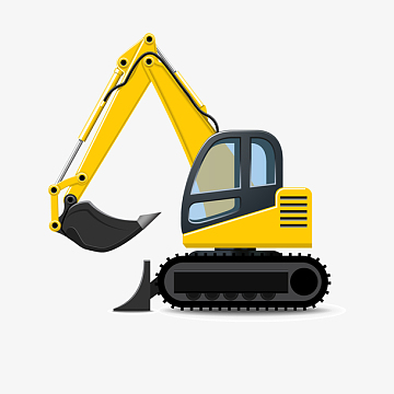 卡通挖掘机设计矢量图