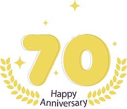 黄色70周年纪念徽章