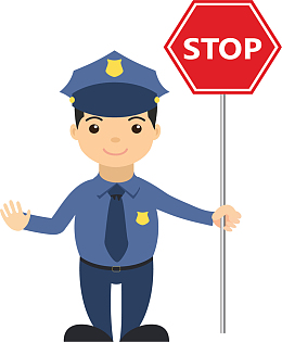 路边指示牌交通警察