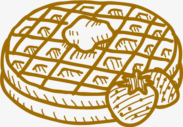 卡通简笔画线描饼干