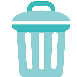 卡通橘色垃圾桶简笔画