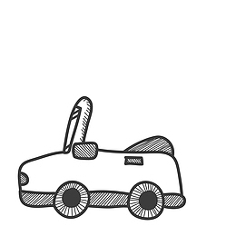 敞篷车手绘简笔画