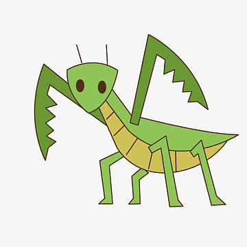 卡通简笔画螳螂png