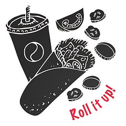 卡通手绘简笔画可乐鸡肉卷