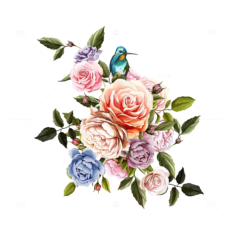 玫瑰花装饰素材图案