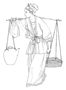 简笔画挑担子