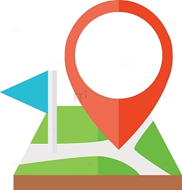 卡通红色箭头地图素材