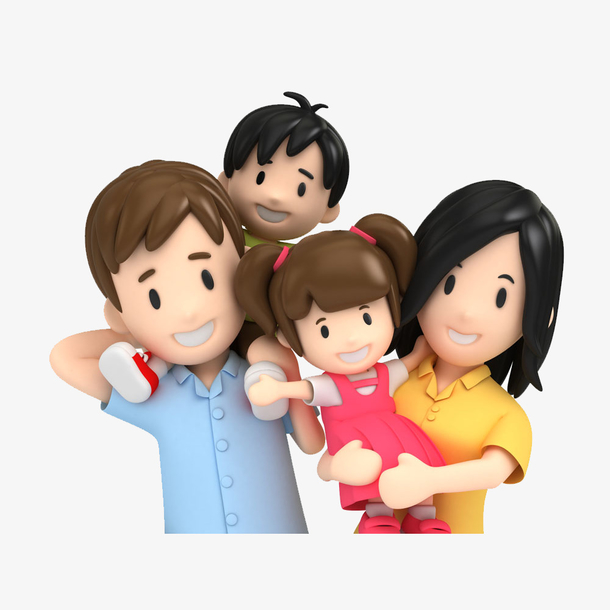 卡通其乐融融的一家png