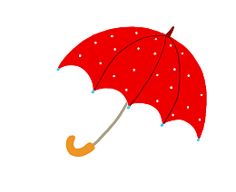 红色卡通雨伞