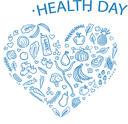 蓝色果蔬花纹卫生日