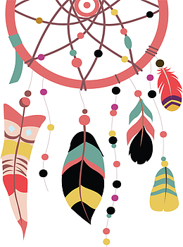 粉红彩色羽毛挂饰