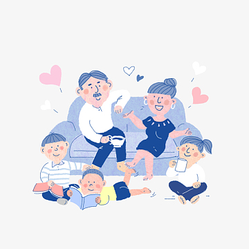 家庭人物插画素材_家庭人物插画图片元素-觅元素