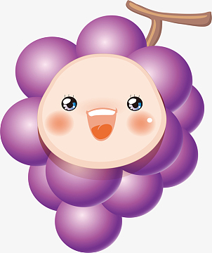 卡通手绘葡萄人物装饰图案