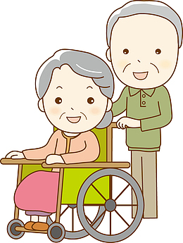 手绘矢量老年伴侣人物插画素材